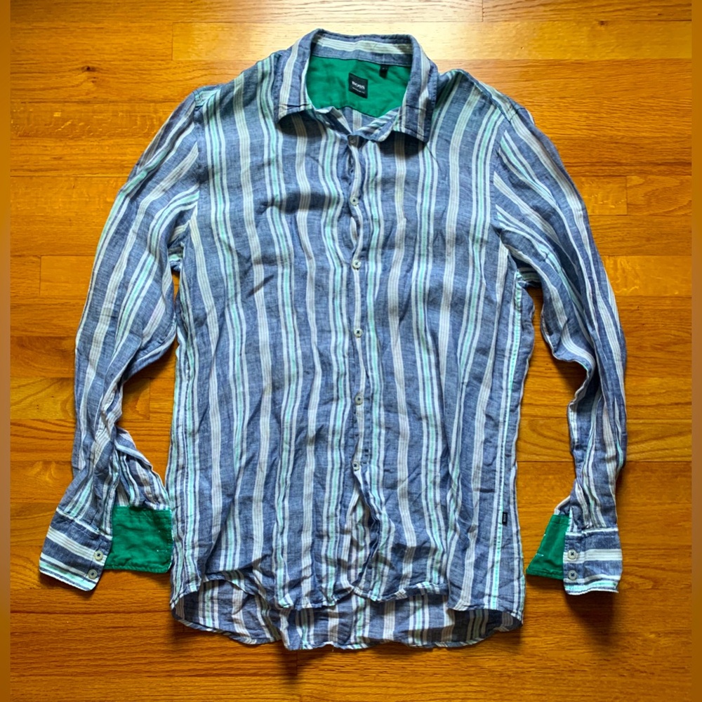 Hugo Boss Linen Shirt - Size Men Large